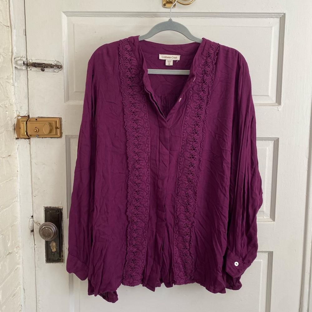 Coldwater Creek Women’s Rich Purple Blouse Size 3X